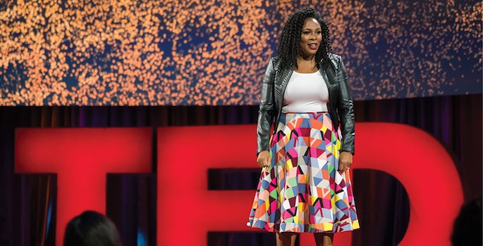 Dr. Jedidah Isler speaking at Aquinas&nbsp;College