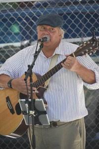 Musician playing at homecoming.