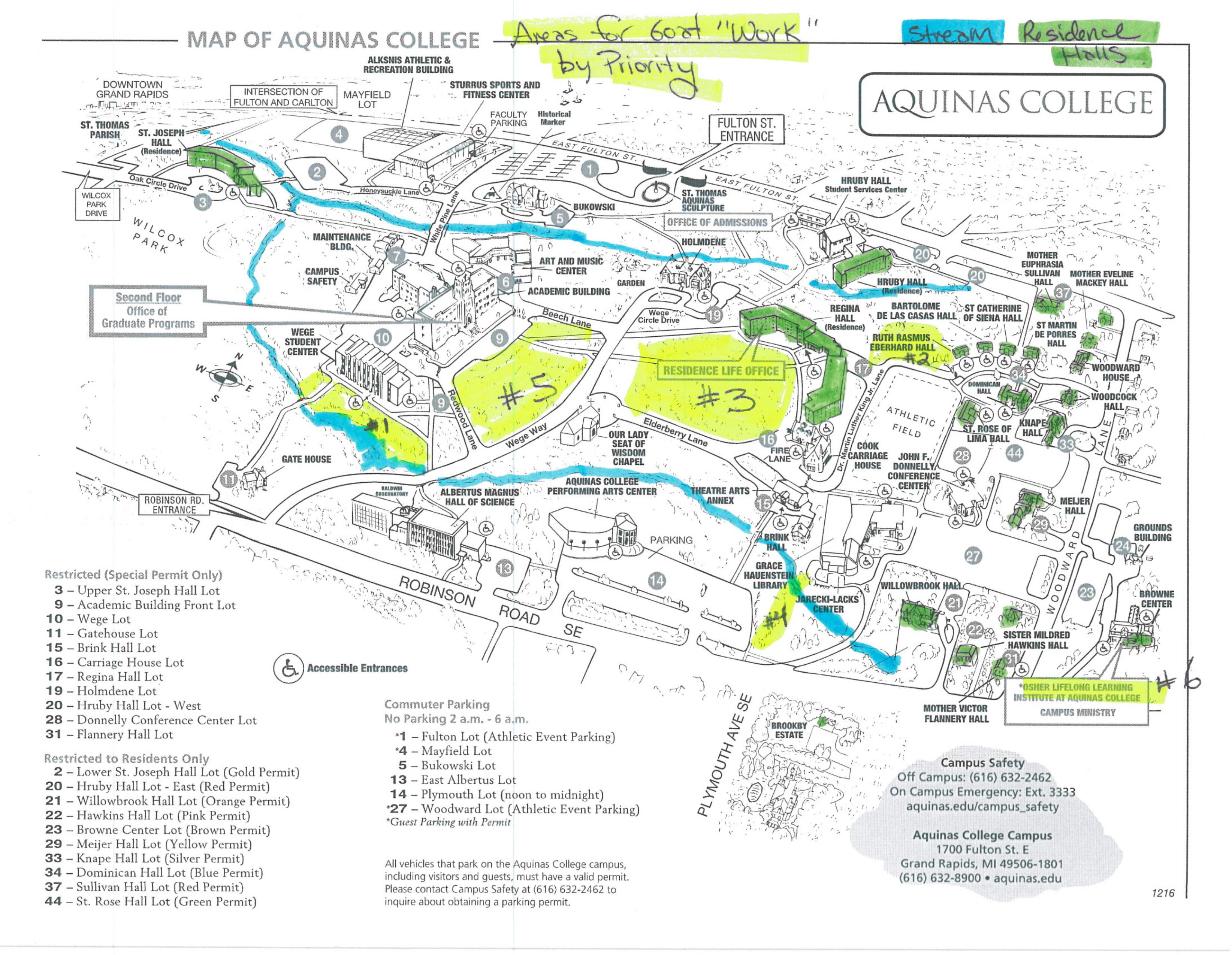 A tentative map of priority areas for a goat visit created by Bowen and Garrett Fickle, owner of Munchers on Hooves, in 2017.