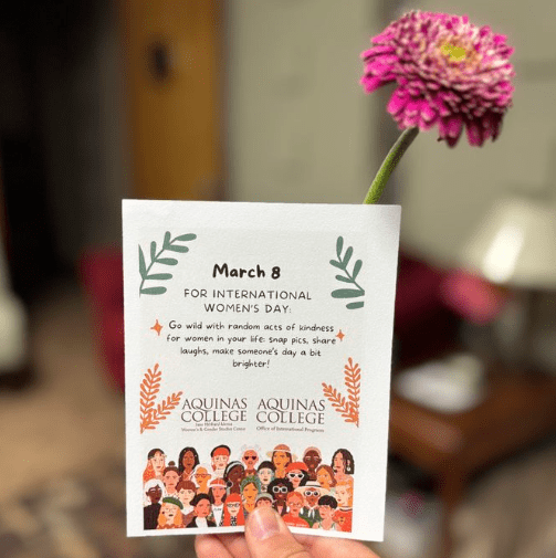 Flowers and flyers for International Women’s&nbsp;Day